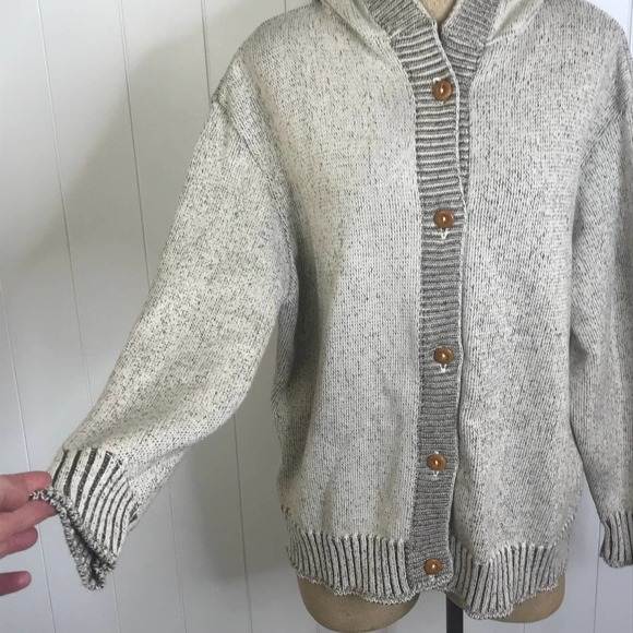 Back on The Ranch Button Up Hooded Cardigan with Horse Woven in Back SZ XL - Picture 2 of 10